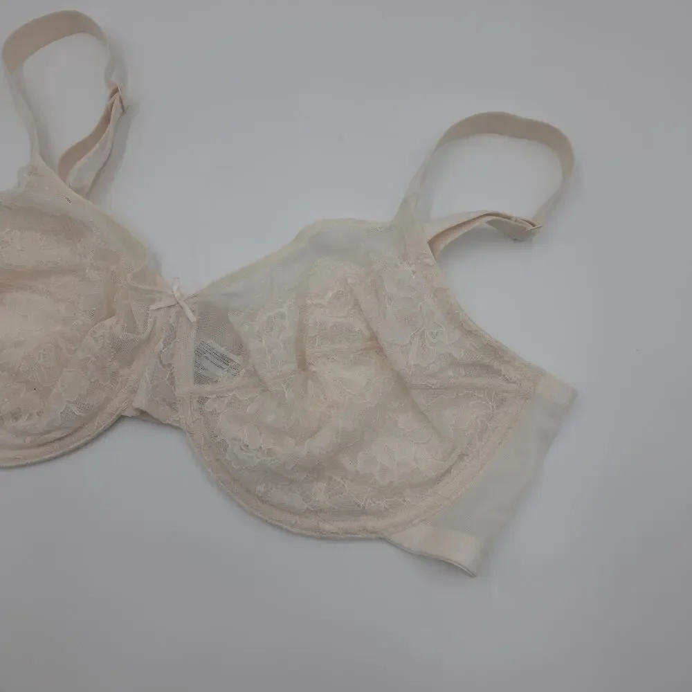 HSIA Bundle of Two Enchante Unlined Lace Underwire Bra Black Cream Size 40DD - Picture 7 of 10